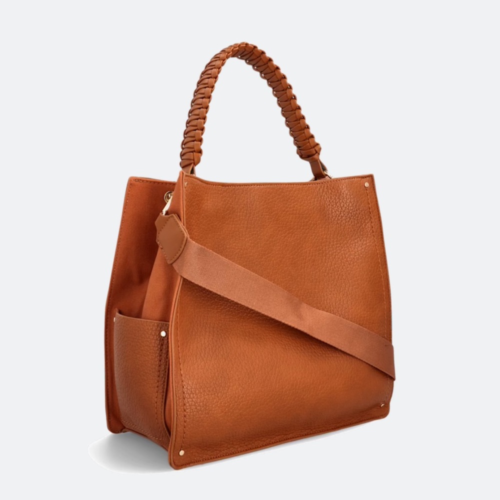 Urban expression, slouchy, Crossbody, shoulder bag, brown with strap removable